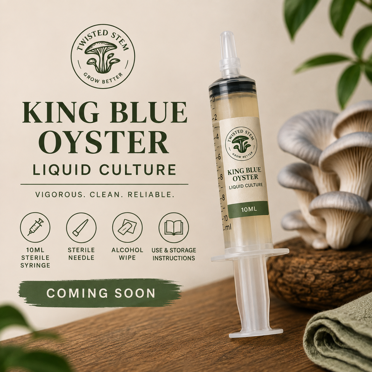 King Blue Oyster Liquid Culture - 10ml